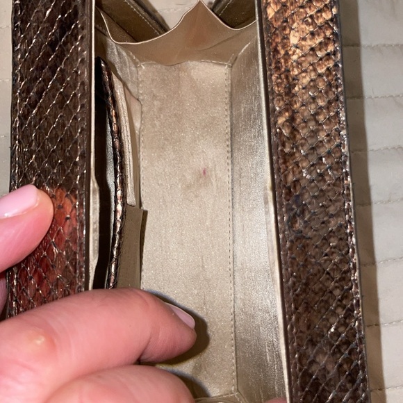 Nancy Gonzalez metallic python 🐍 snake scale evening clutch - Picture 12 of 15